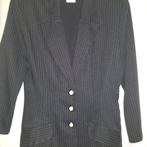 Blazer black with white pin stripes